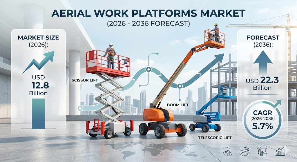 Aerial Work Platforms Market to Grow Through 2036 Driven by Safety Regulations, Rental Demand, and Electrification