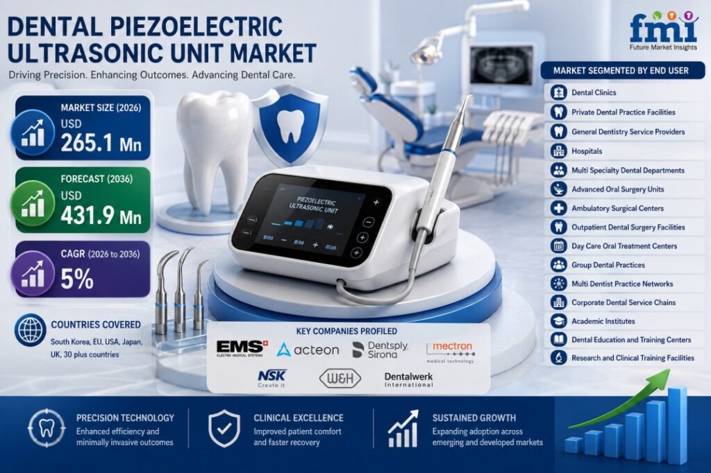 Dental Piezoelectric Ultrasonic Unit Market to Reach USD 431.9 Million by 2036 as China-Based Manufacturers Reshape Global Pricing Dynamics