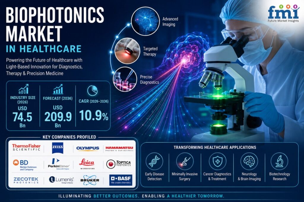 Biophotonics Market to Reach USD 209.9 Billion by 2036 as AI-Integrated Optical Technologies Transform Global Healthcare and Precision Diagnostics