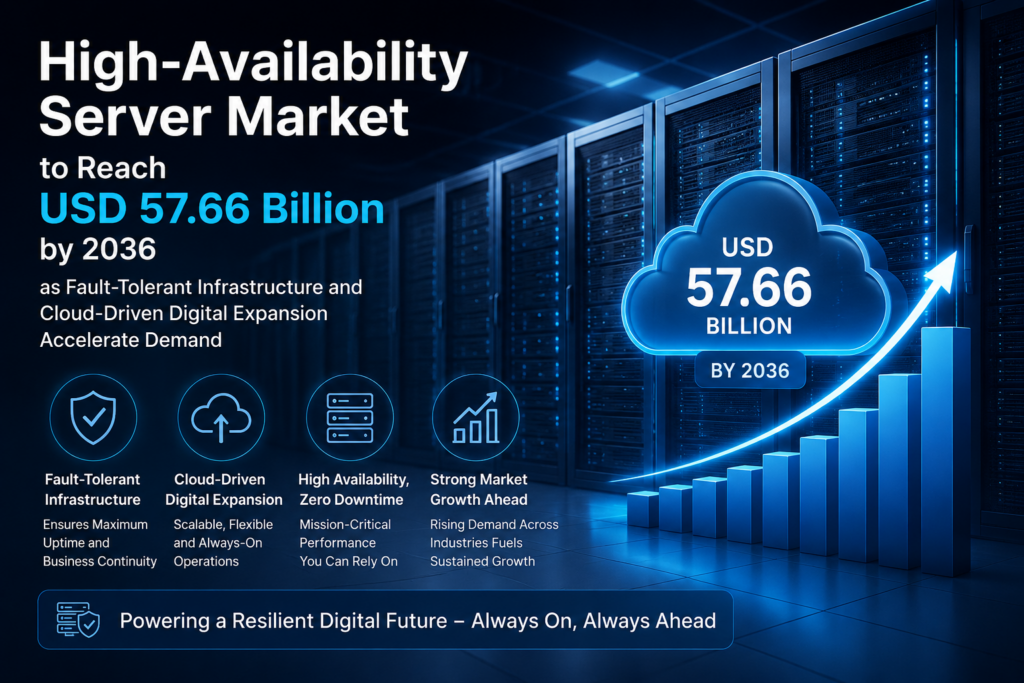 High-Availability Server Market to Reach USD 57.66 Billion by 2036 as Fault-Tolerant Infrastructure and Cloud-Driven Digital Expansion Accelerate Demand