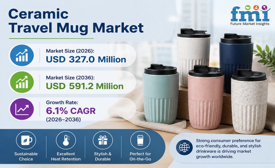 Ceramic Travel Mug Market to Grow at 6.1% CAGR, Reaching USD 591.2 Million by 2036