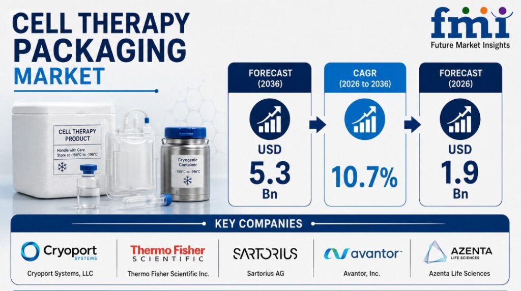 Cell Therapy Packaging Market To Reach USD 5.3 billion by 2036 at a 10.7% CAGR | FMI Report