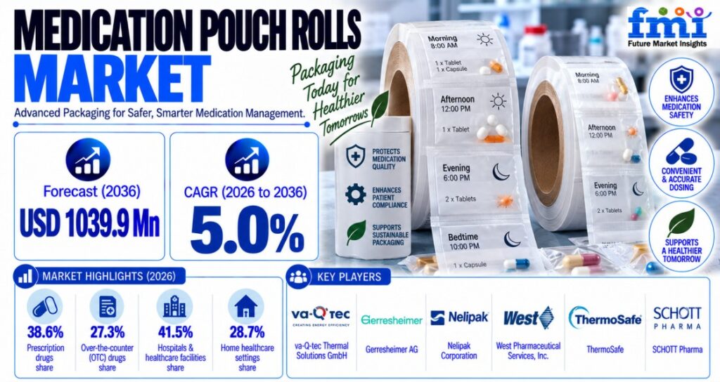 Medication Pouch Rolls Market to Reach USD 1.04 Billion by 2036 as Automated Dose Dispensing Expands | FMI
