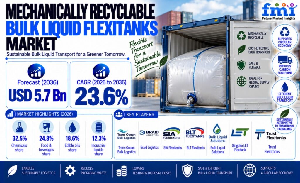 Mechanically Recyclable Bulk Liquid Flexitanks Market to Reach USD 5.7 Billion by 2036 | Logistics Moves Toward Mono-Polymer Containment