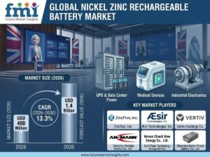Nickel Zinc Rechargeable Battery Market to Reach USD 1.4 Billion by 2036 as Data Center Backup Demand Accelerates