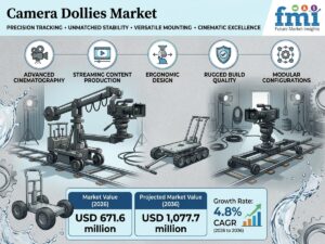 Camera Dollies Market to Reach USD 1.08 Billion by 2036 at 4.8% CAGR
