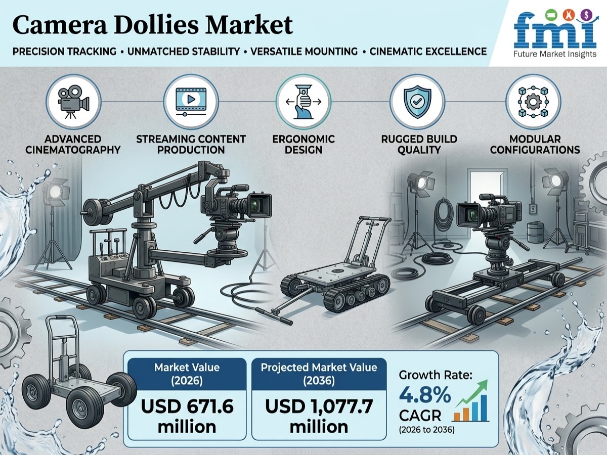 Camera Dollies Market to Reach USD 1.08 Billion by 2036 at 4.8% CAGR