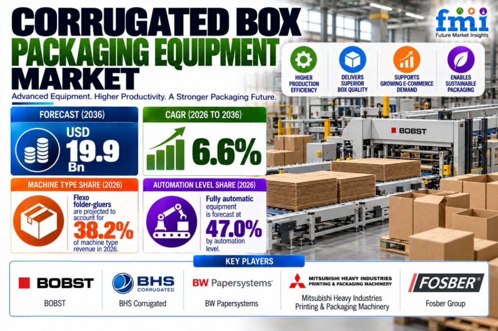 Corrugated Box Packaging Equipment Market to Reach USD 19.9 Billion by 2036 | Taiwan – CAGR 6.9%