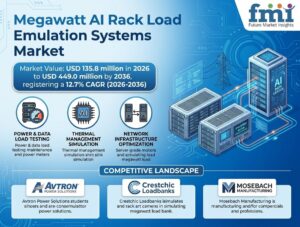Megawatt AI Rack Load Emulation Systems Market to Reach USD 449.0 Million by 2036 at 12.7% CAGR; South Korea Leads at 14.1%, USA Follows at 13.5%