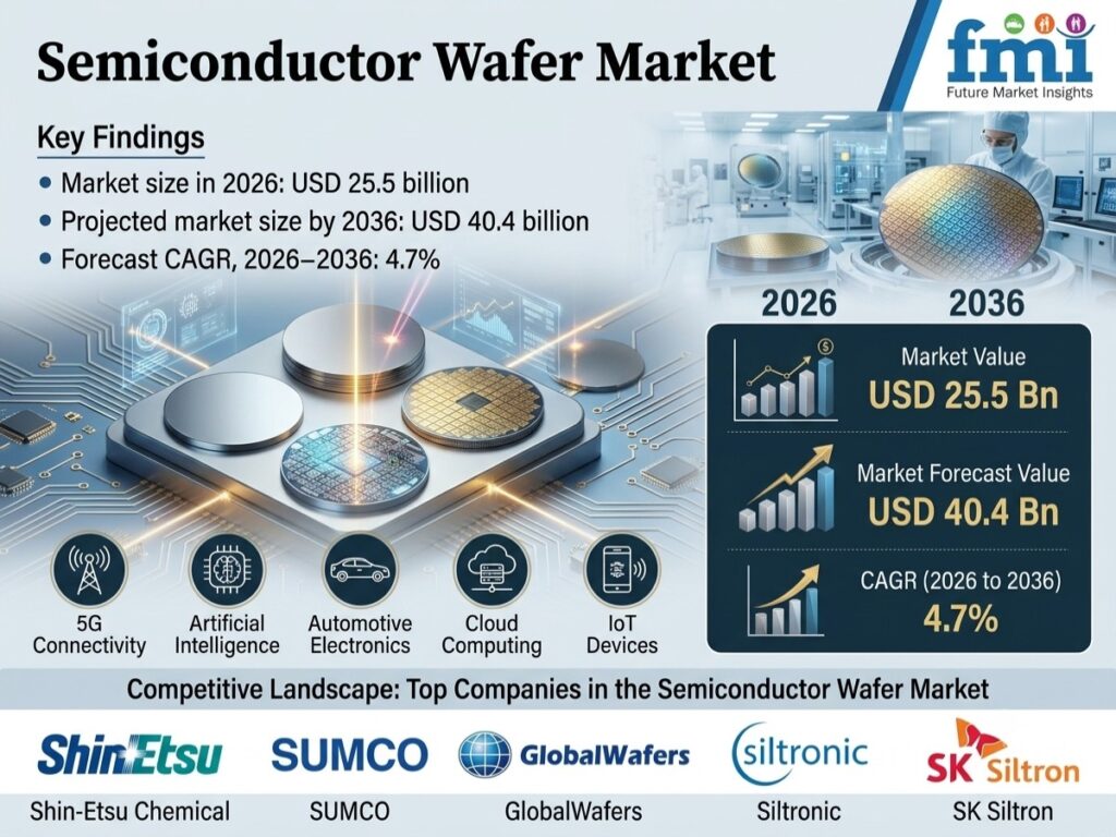 Top Players in the Semiconductor Wafer Market: FMI Forecasts USD 40.4 Billion by 2036